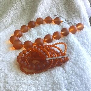 Sassy Jones Orange Dina Necklace and Bracelet